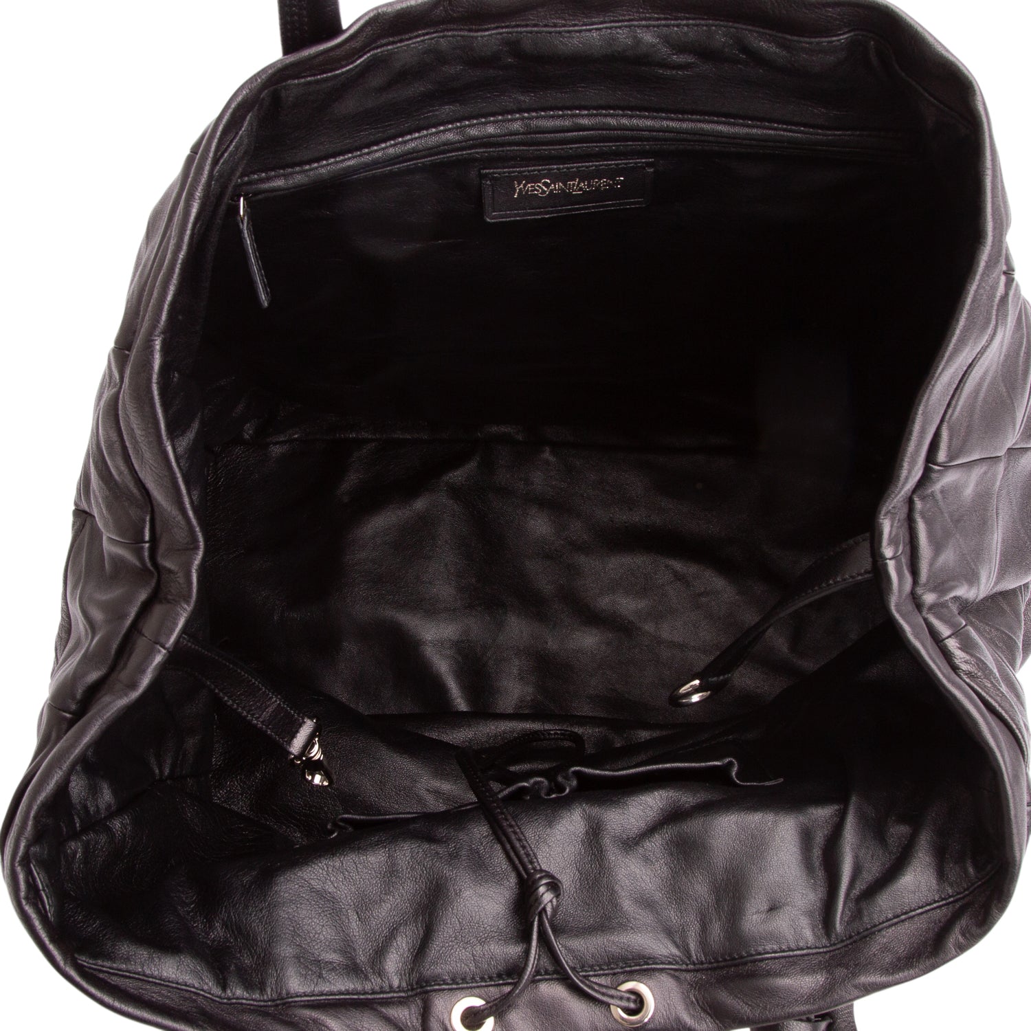 Saint Laurent Black Calfskin Square Quilted Tote Bag