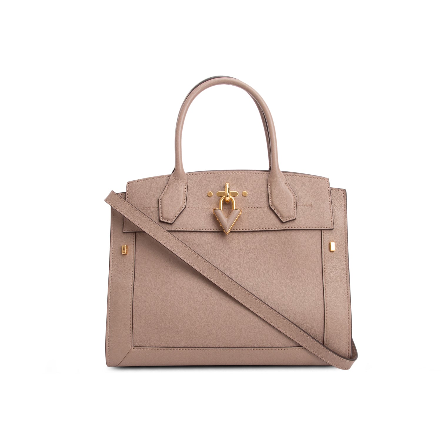 Louis Vuitton Taupe Calfskin Steamer MM w/ Strap