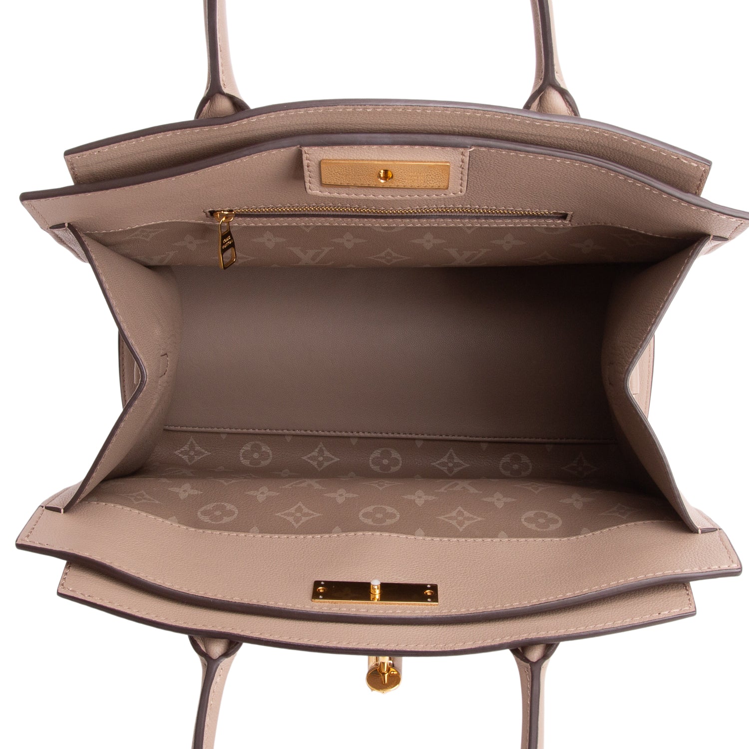 Louis Vuitton Taupe Calfskin Steamer MM w/ Strap