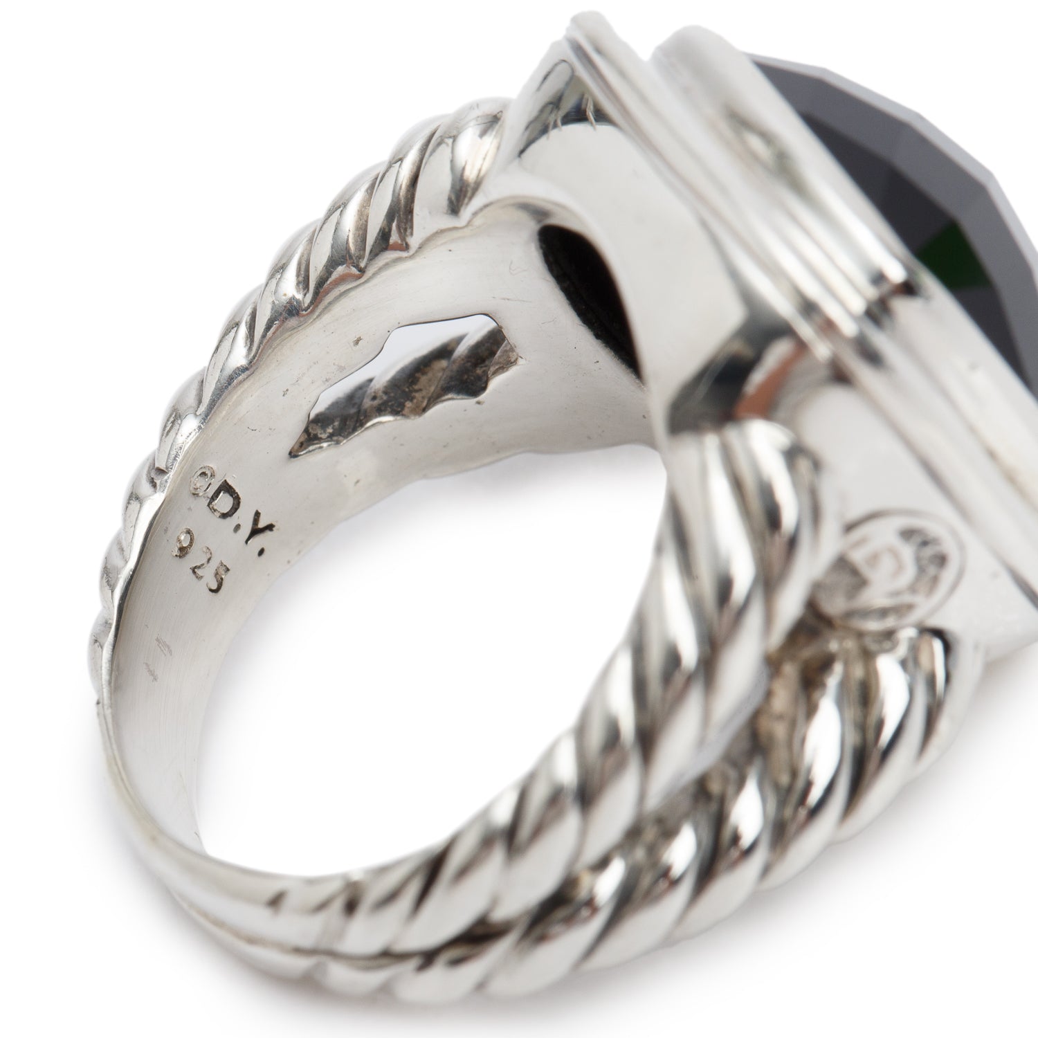 David Yurman Sterling Silver Black Onyx Albion Ring, Size 8.5