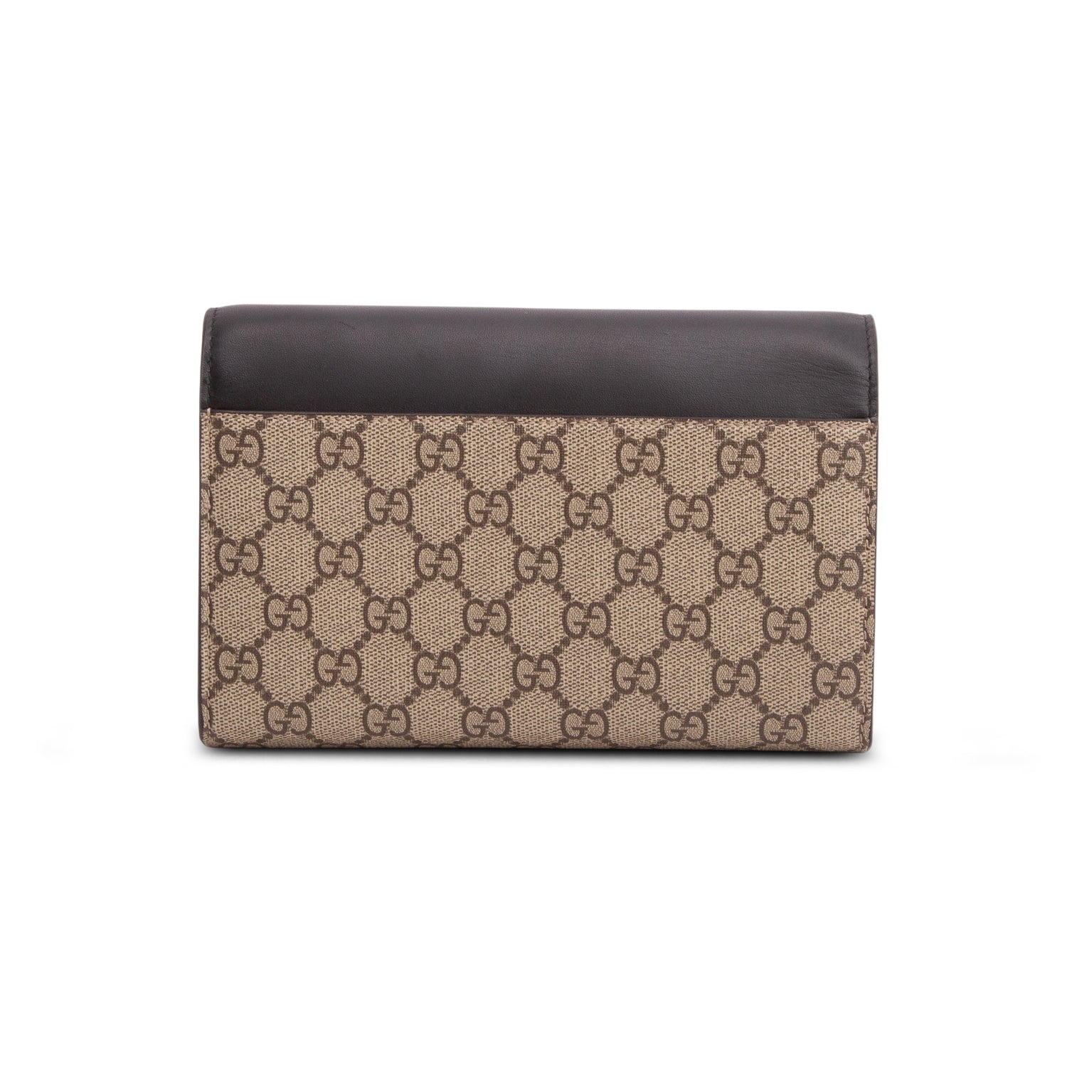 Gucci GG Supreme Monogram Calfskin Mini Padlock Clutch w/ Box & Strap