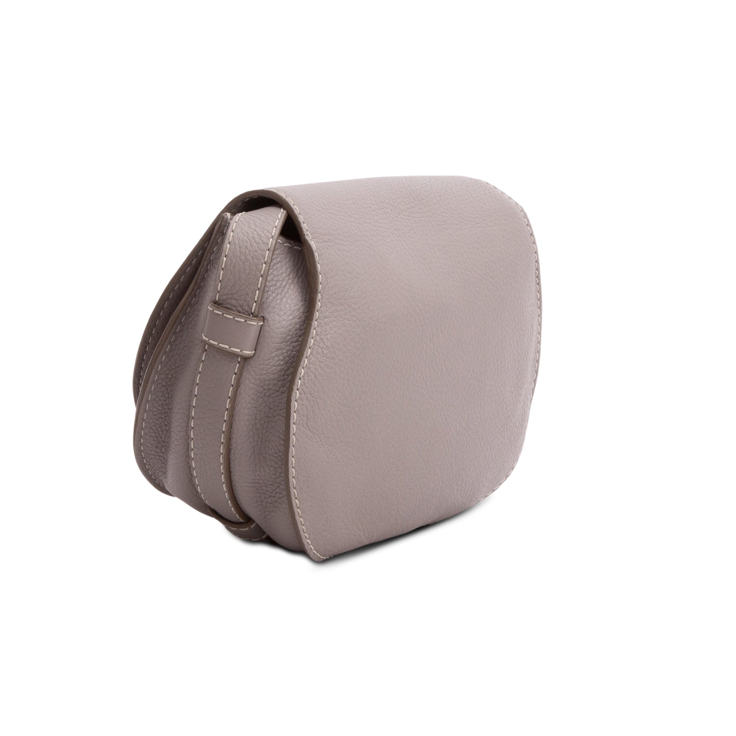 Chloe Grey Calfskin Mini Marcie Round Crossbody Bag