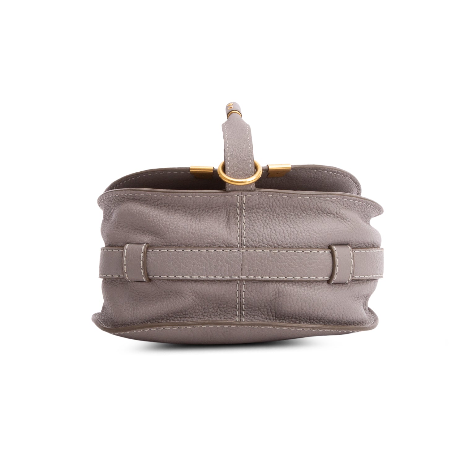 Chloe Grey Calfskin Mini Marcie Round Crossbody Bag