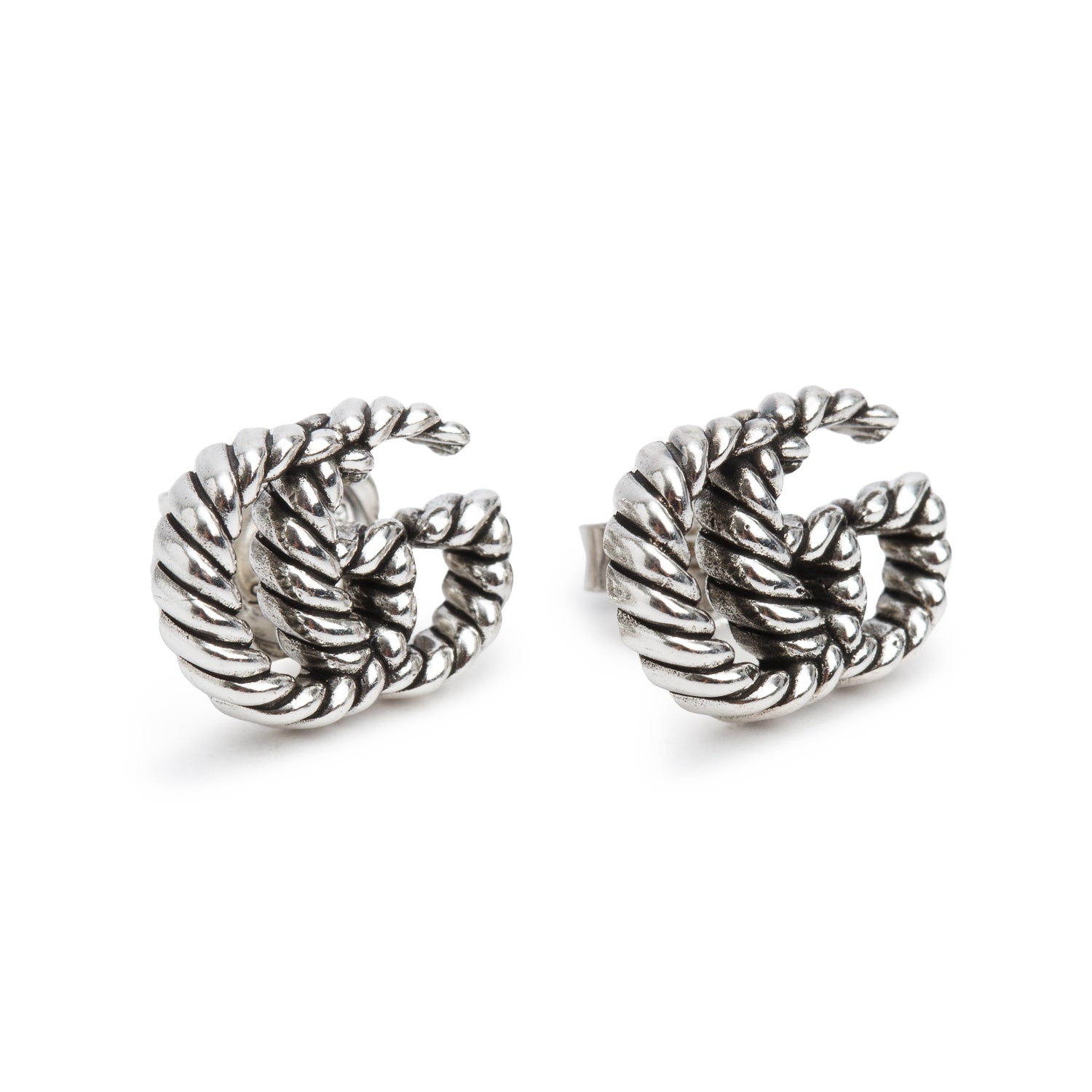 Gucci Sterling Silver Marmont GG Stud Earrings w/ Box