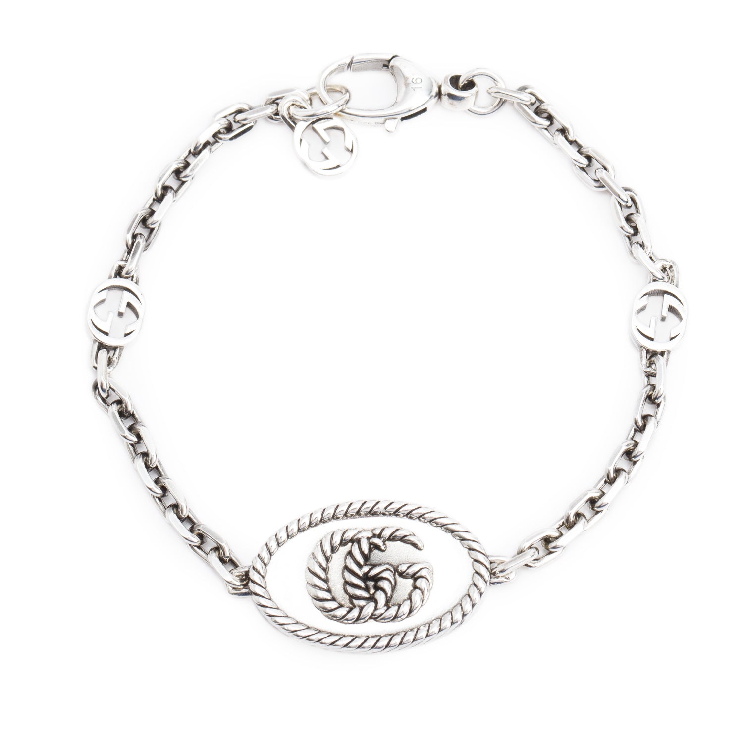 Gucci Sterling Silver Marmont Double G Chain Bracelet w/ Box