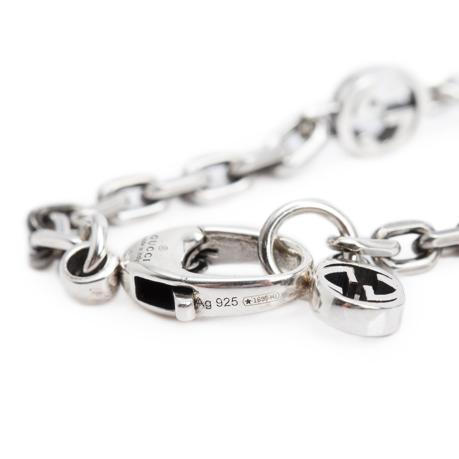 Gucci Sterling Silver Marmont Double G Chain Bracelet w/ Box