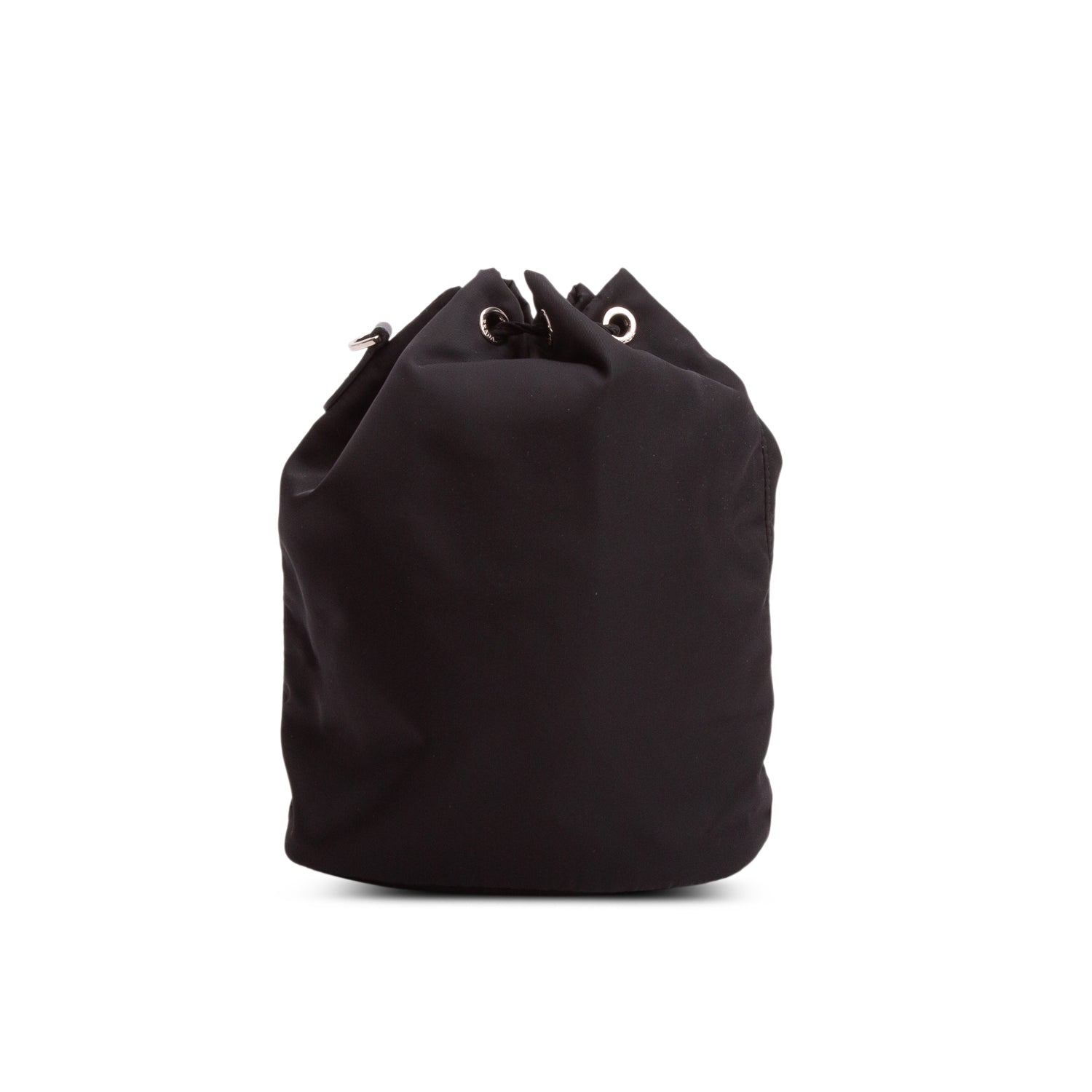 Prada Black Re-Nylon Bucket Pouch Wristlet w/ Chain