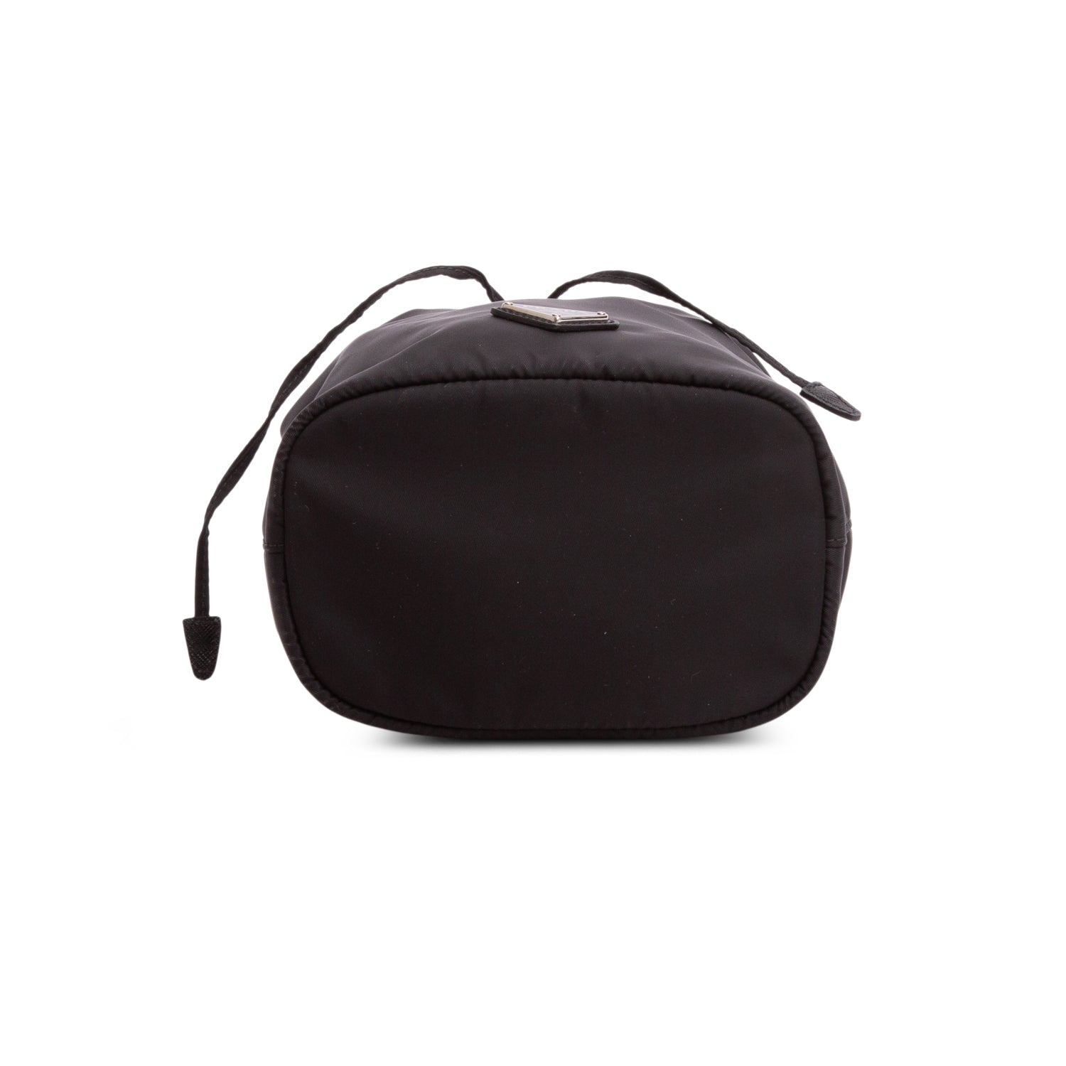Prada Black Re-Nylon Bucket Pouch Wristlet w/ Chain