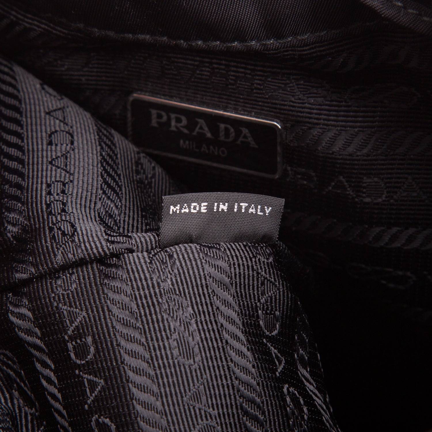 Prada Black Re-Nylon Bucket Pouch Wristlet w/ Chain