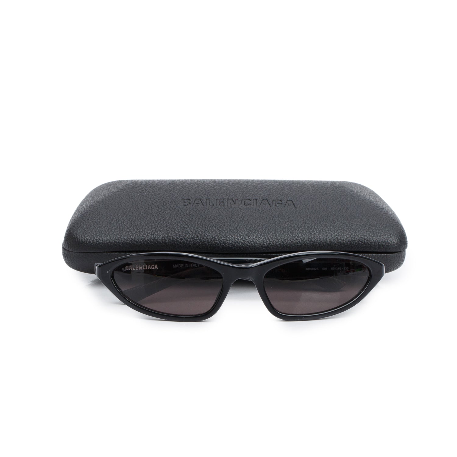 Balenciaga BB0402S Black Acetate Neo Oval 2.0 Sunglasses w/ Case