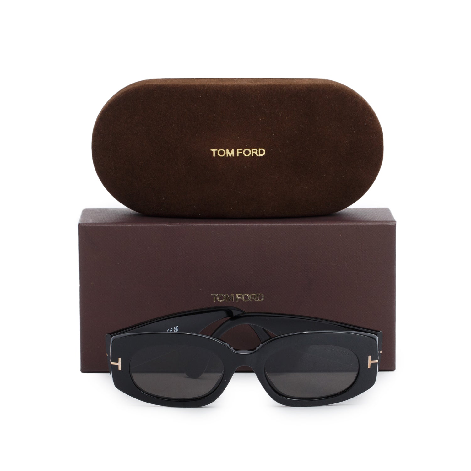 Tom Ford TF 1187 Black Oval Cielle Sunglasses w/ Box & Case