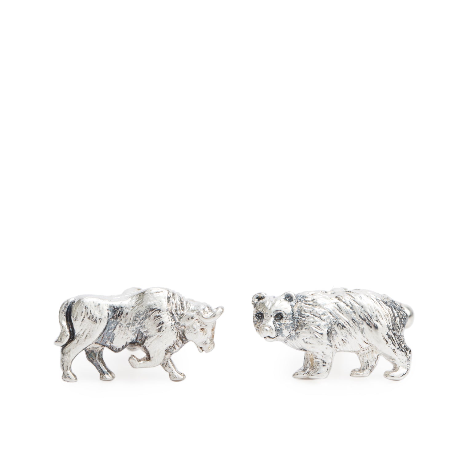 Tiffany & Co. Sterling Silver Bull & Bear Cufflinks