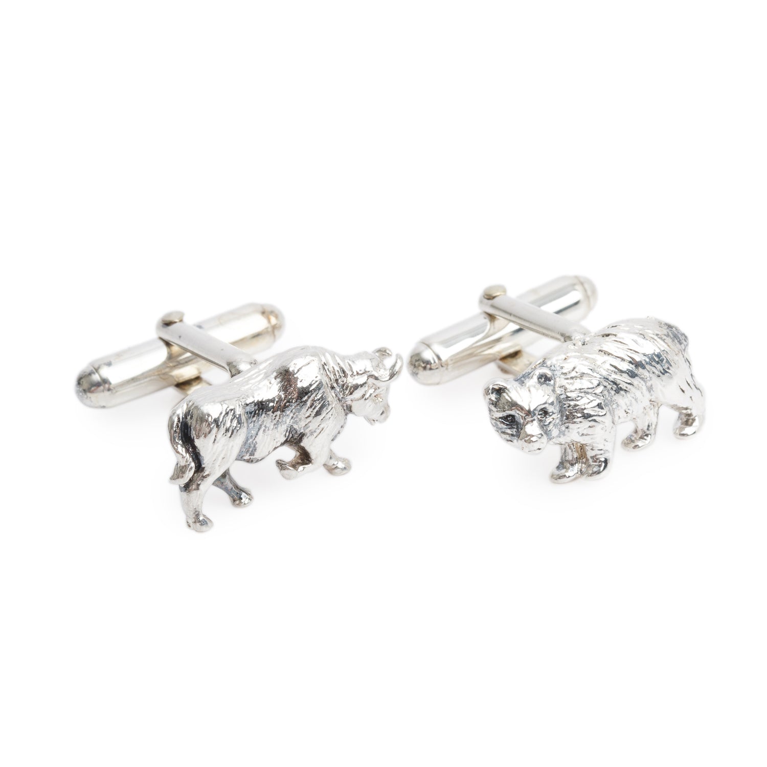 Tiffany & Co. Sterling Silver Bull & Bear Cufflinks