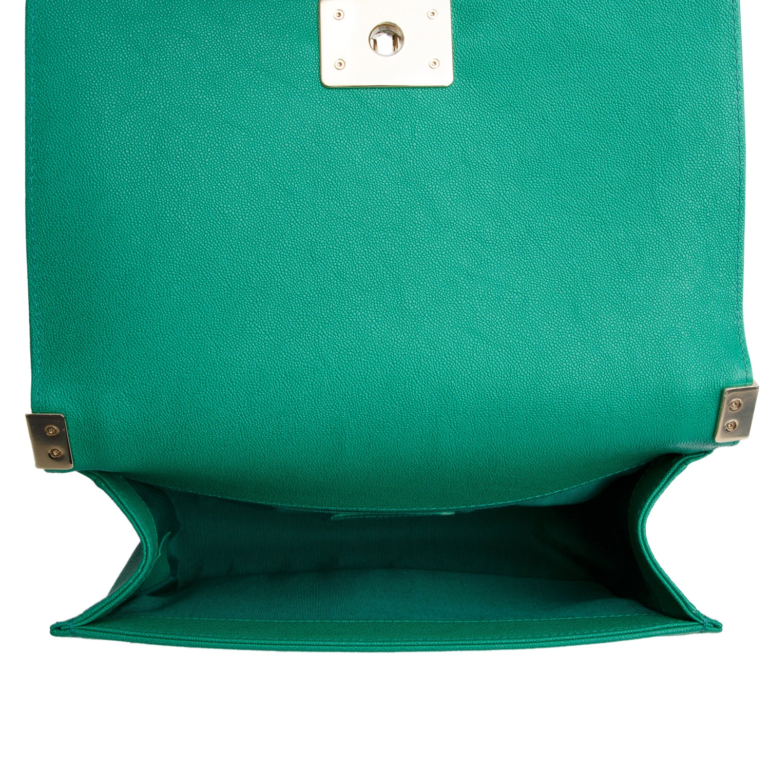 Chanel 2020 Green Caviar Quilted Medium Boy Flap Bag w/ Box, Authenticity Card & Receipt