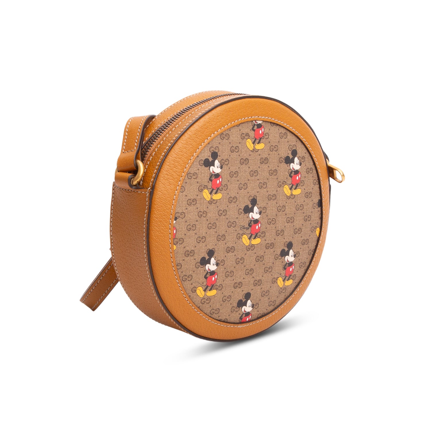 Gucci x Disney Mini Vintage GG Supreme Monogram Mickey Mouse Round Shoulder Bag w/ Box