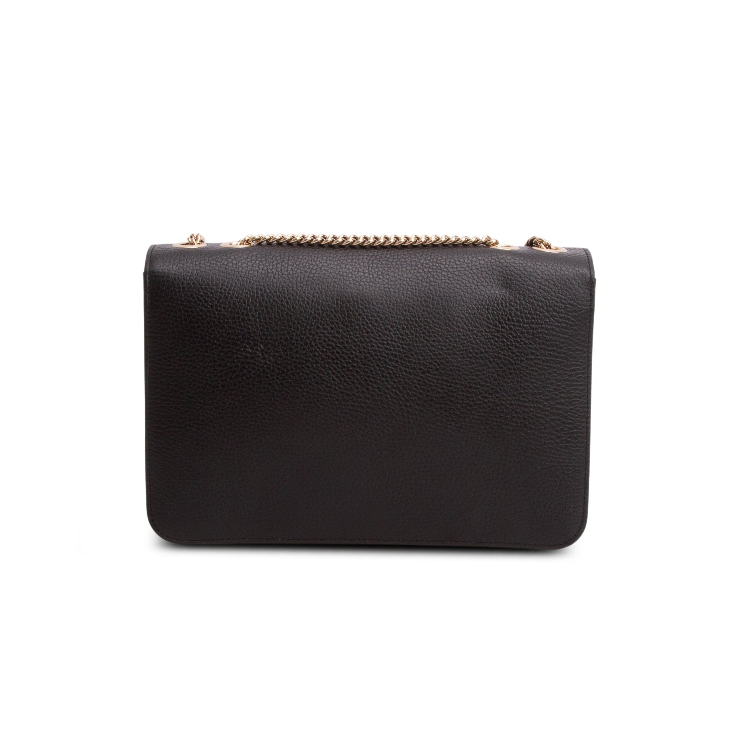 Gucci Black Calfskin Leather Medium Dollar Interlocking GG Shoulder Bag
