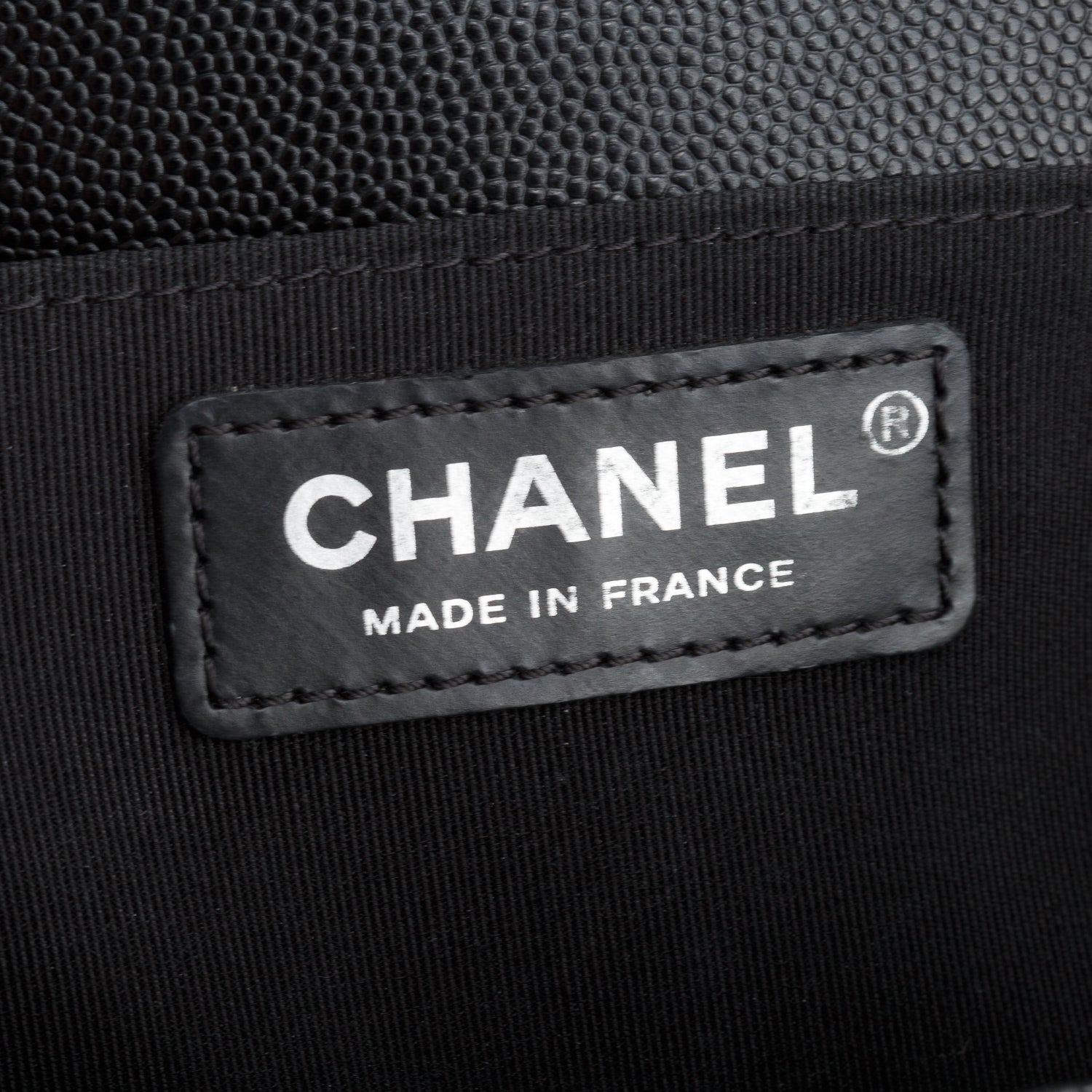 Chanel Black Caviar Quilted Medium Boy Flap Bag w/ Authenticity Card
