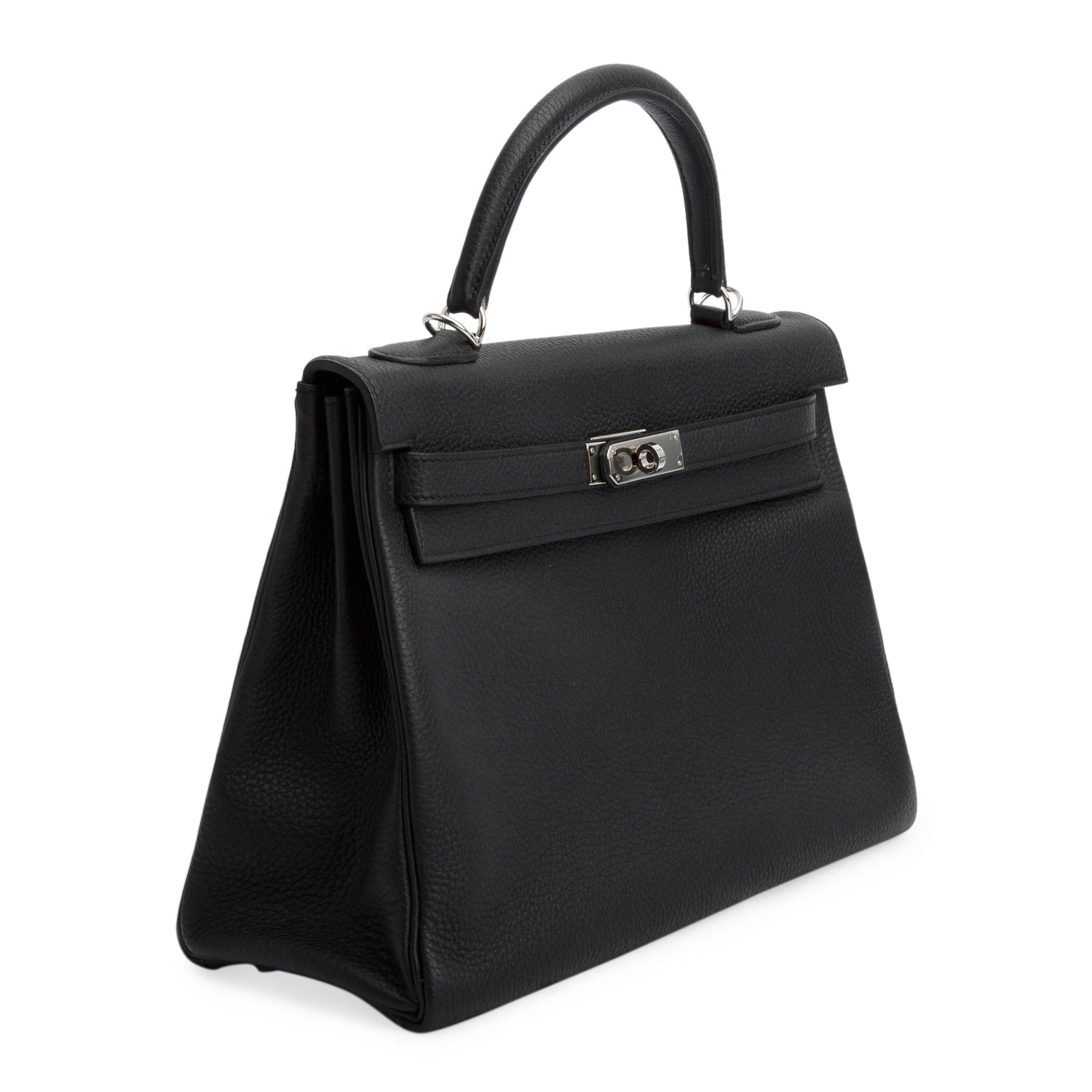 Hermes Noir Togo Kelly II Retourne 32 w/ Strap & Box