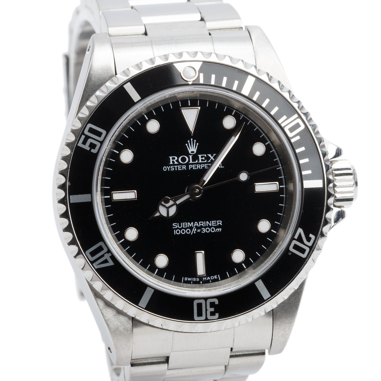 Rolex Stainless Steel Submariner (No Date) 40 MM Automatic Watch Black Dial 14060M