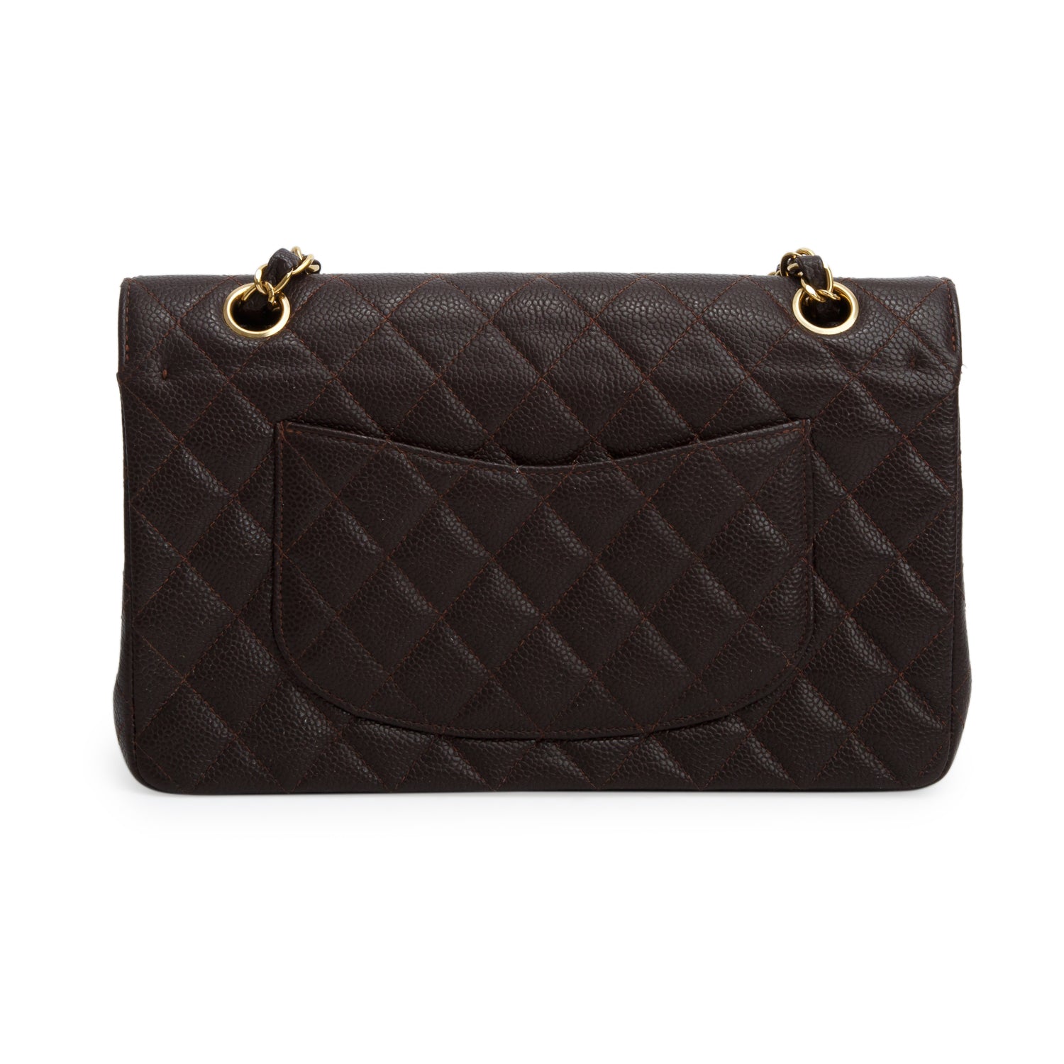 Chanel Brown Caviar Classic Medium Double Flap Bag