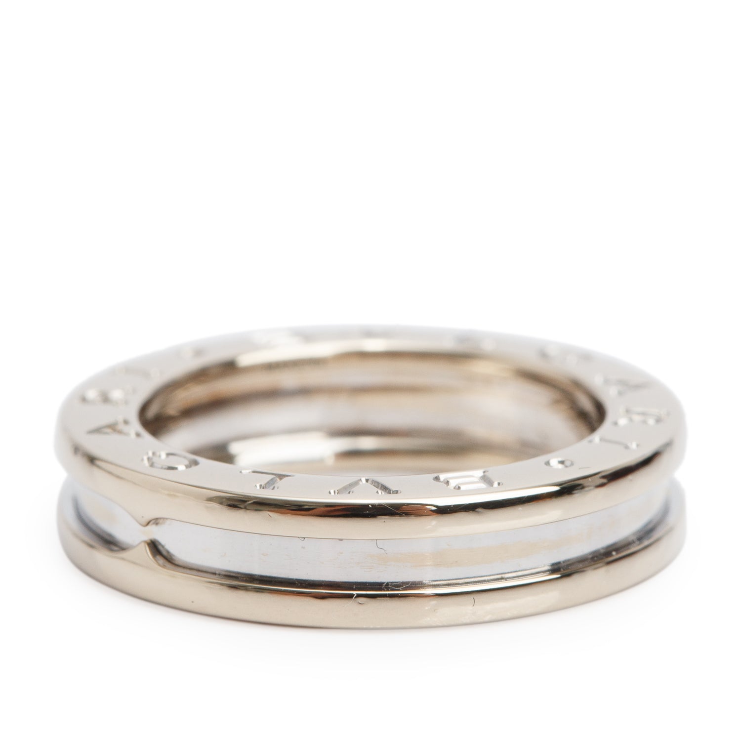 BVLGARI 18k White Gold B.Zero1 One-Band Ring Size 49 5