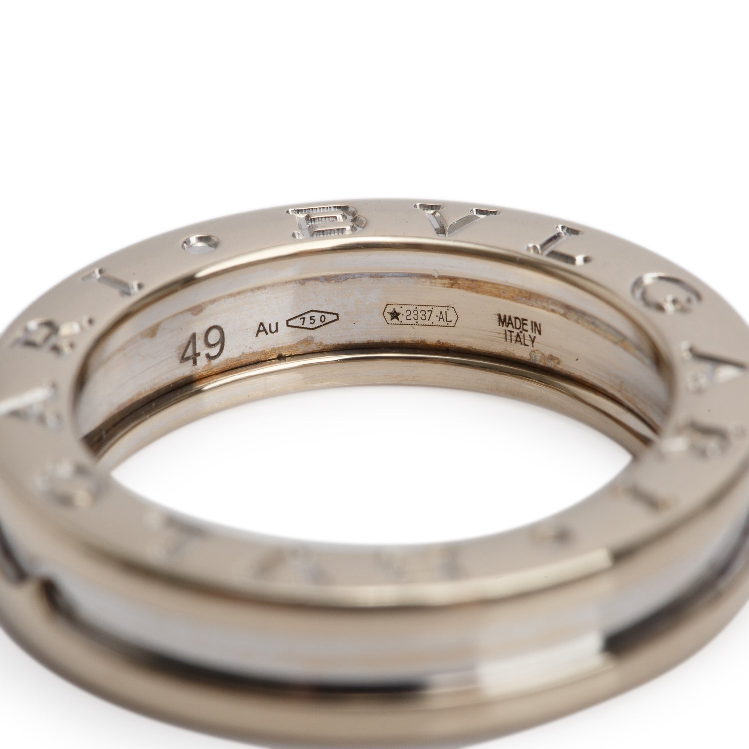 BVLGARI 18k White Gold B.Zero1 One-Band Ring Size 49 5