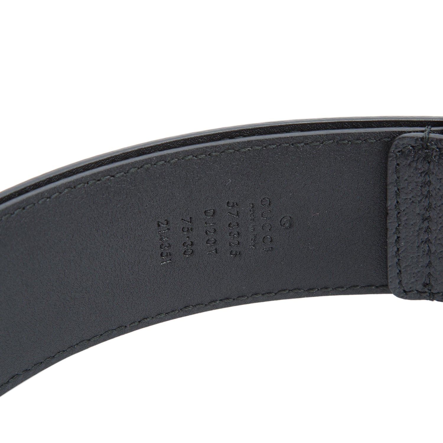 Gucci Black Grained Leather Buckle Belt 75 30