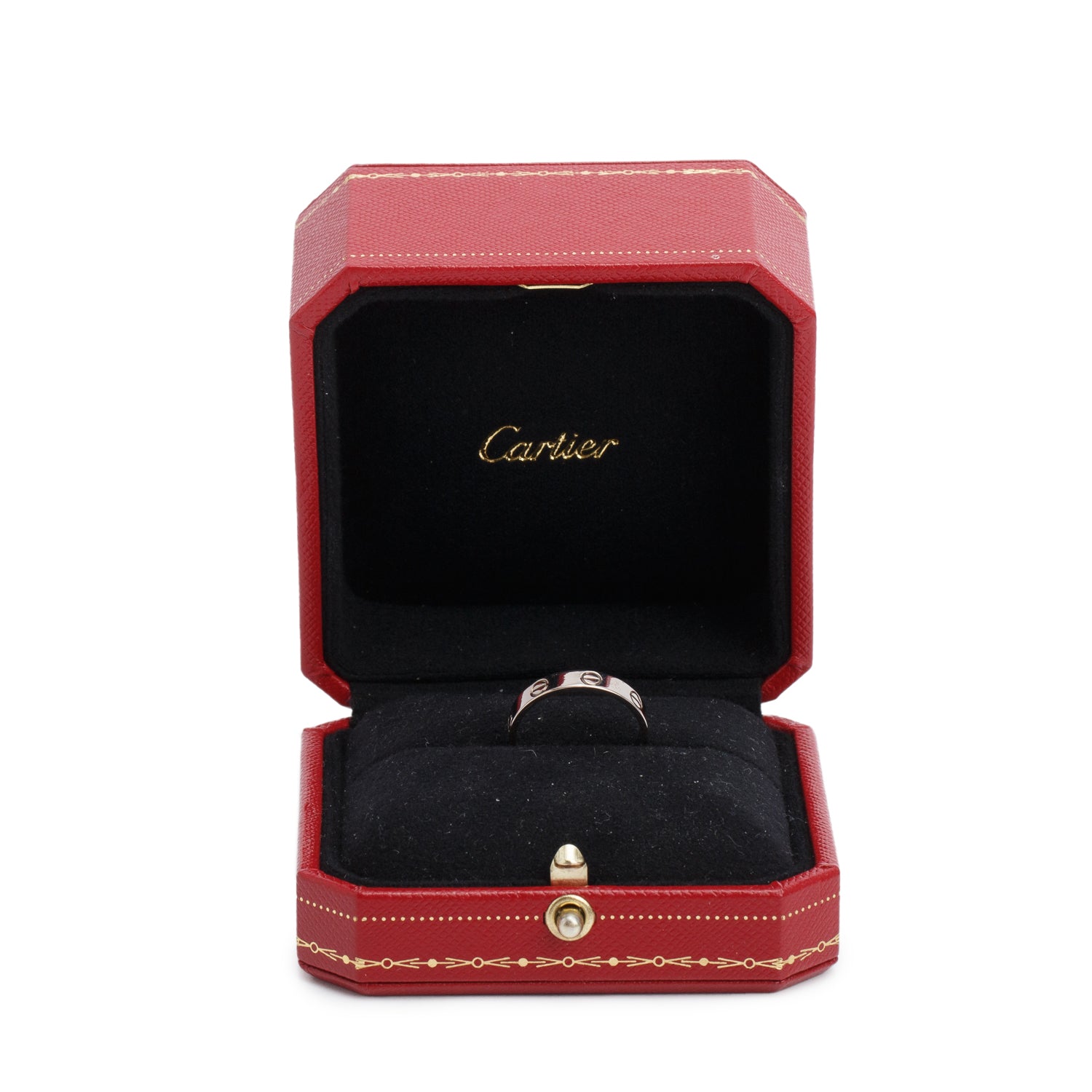 Cartier 18k White Gold 3.6 MM Love Wedding Band Ring, Size 55 7.25 w/ Box