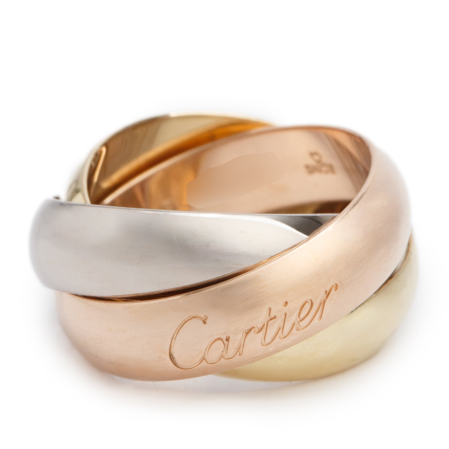 Cartier 18k Tri-Gold Classic Trinity Rolling Ring, Large Model Size 48 4.5