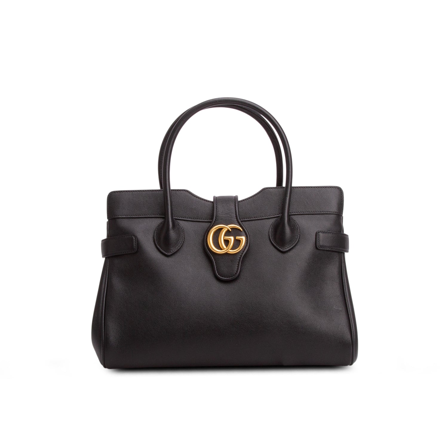 Gucci Black New Sakai Calfskin Lux Small Dahlia Top Handle Bag w/ Box & Strap
