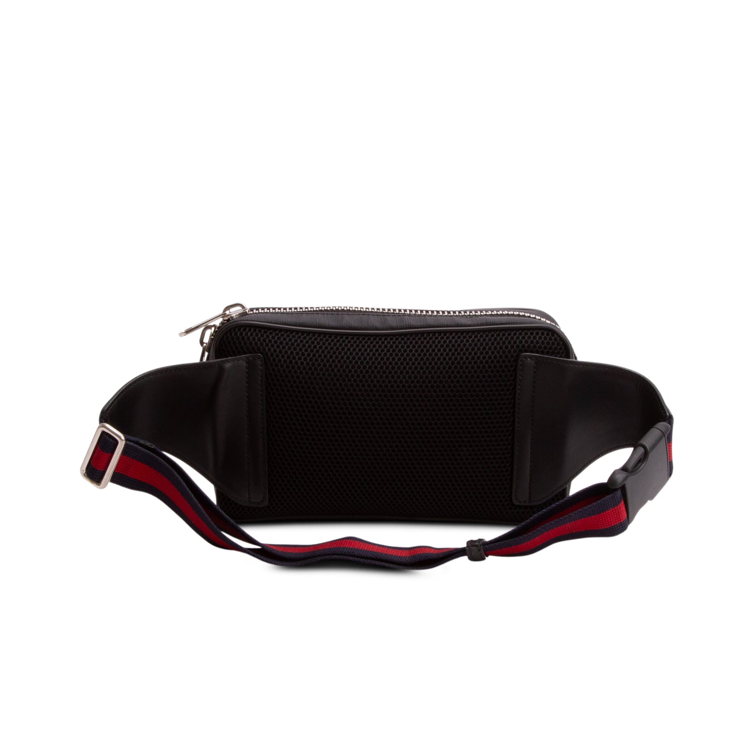 Gucci Black Soft GG Supreme Monogram Web Belt Bag w/ Box