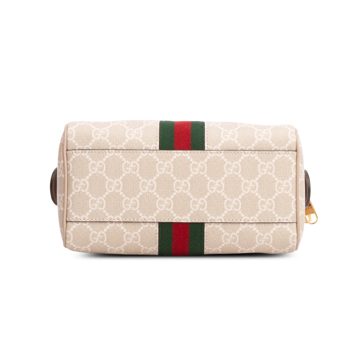 Gucci GG Supreme Monogram Textured Dollar Calfskin Web Small Ophidia Top Handle Bag w/ Box & Strap