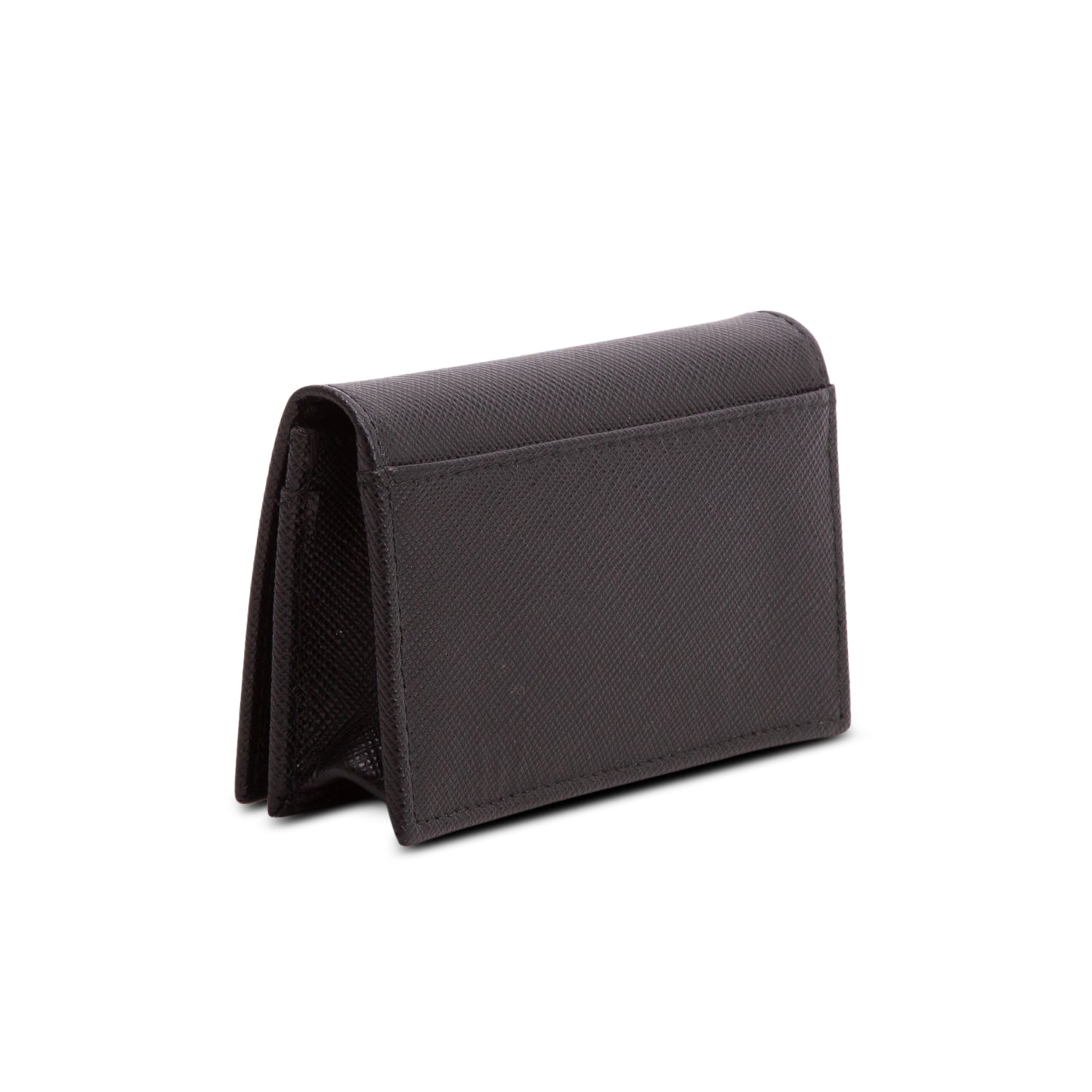 Prada Black Saffiano Leather Flap Card Holder