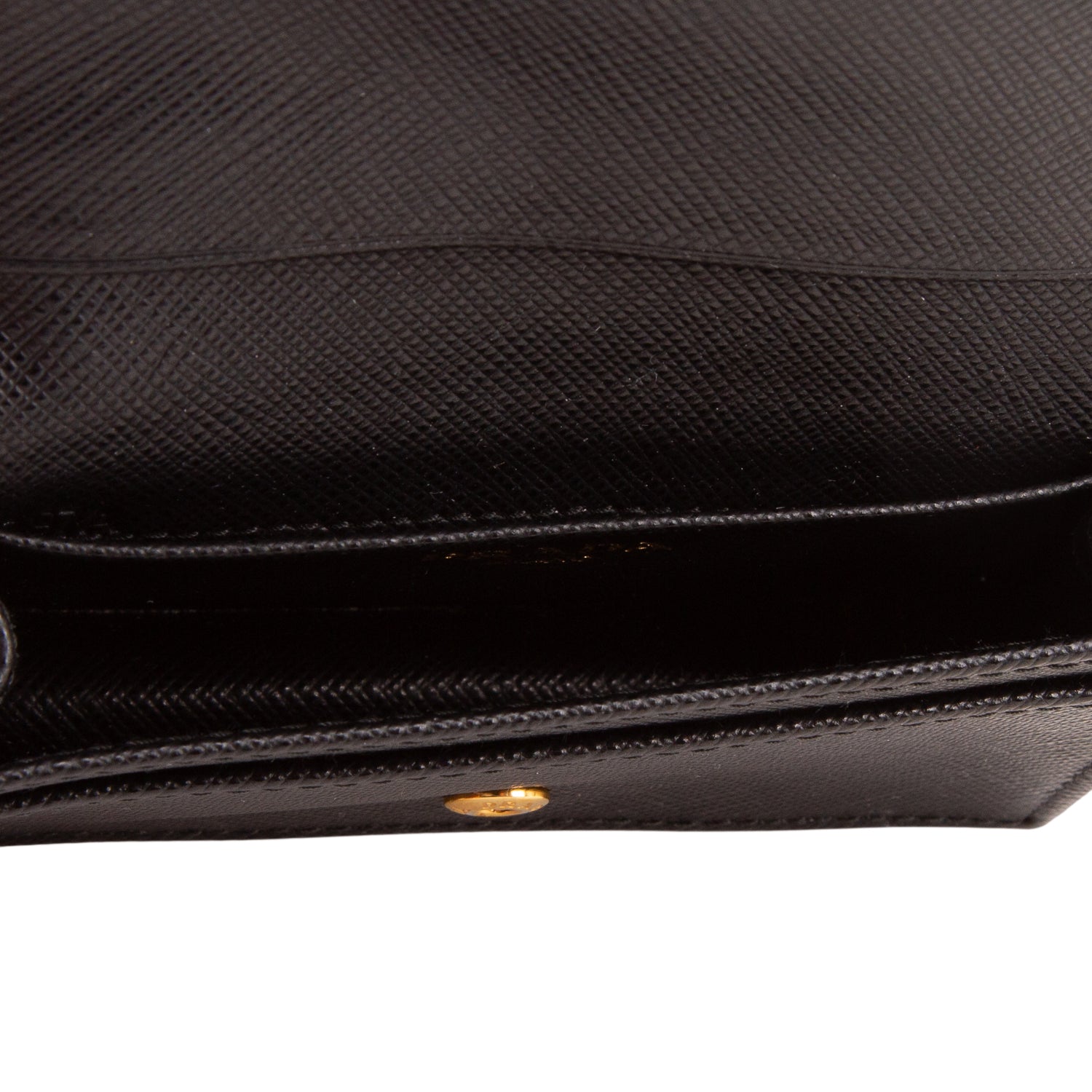 Prada Black Saffiano Leather Flap Card Holder