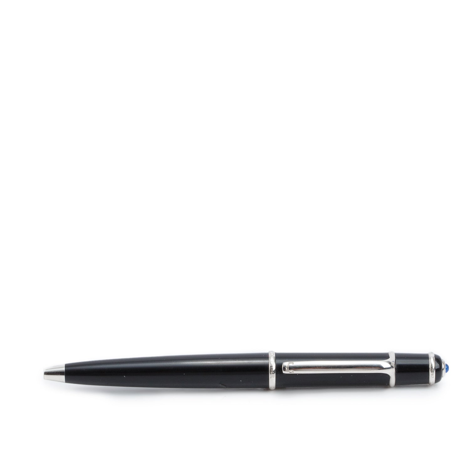 Cartier Palladium Plated Black Resin Diabolo De Cartier Ballpoint Pen