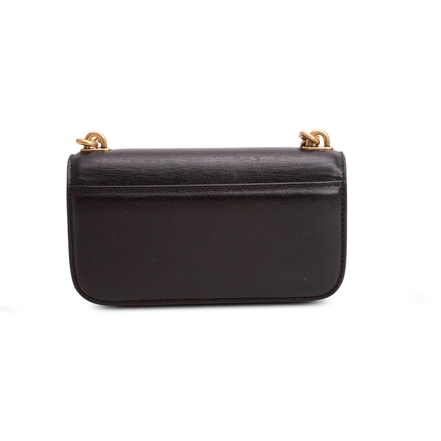 Balenciaga Black Calfskin Stripe Embossed Gossip Chain Bag XS
