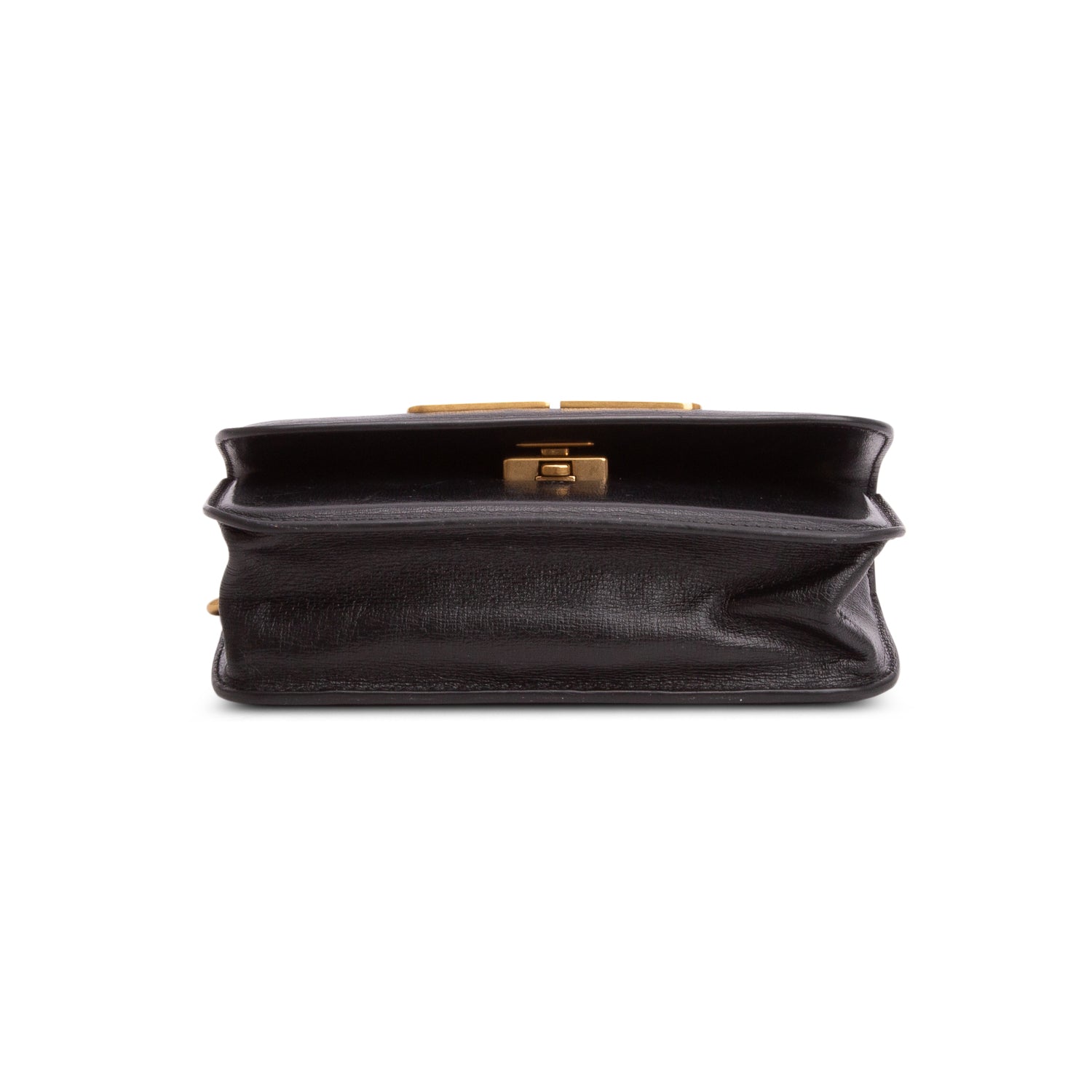 Balenciaga Black Calfskin Stripe Embossed Gossip Chain Bag XS