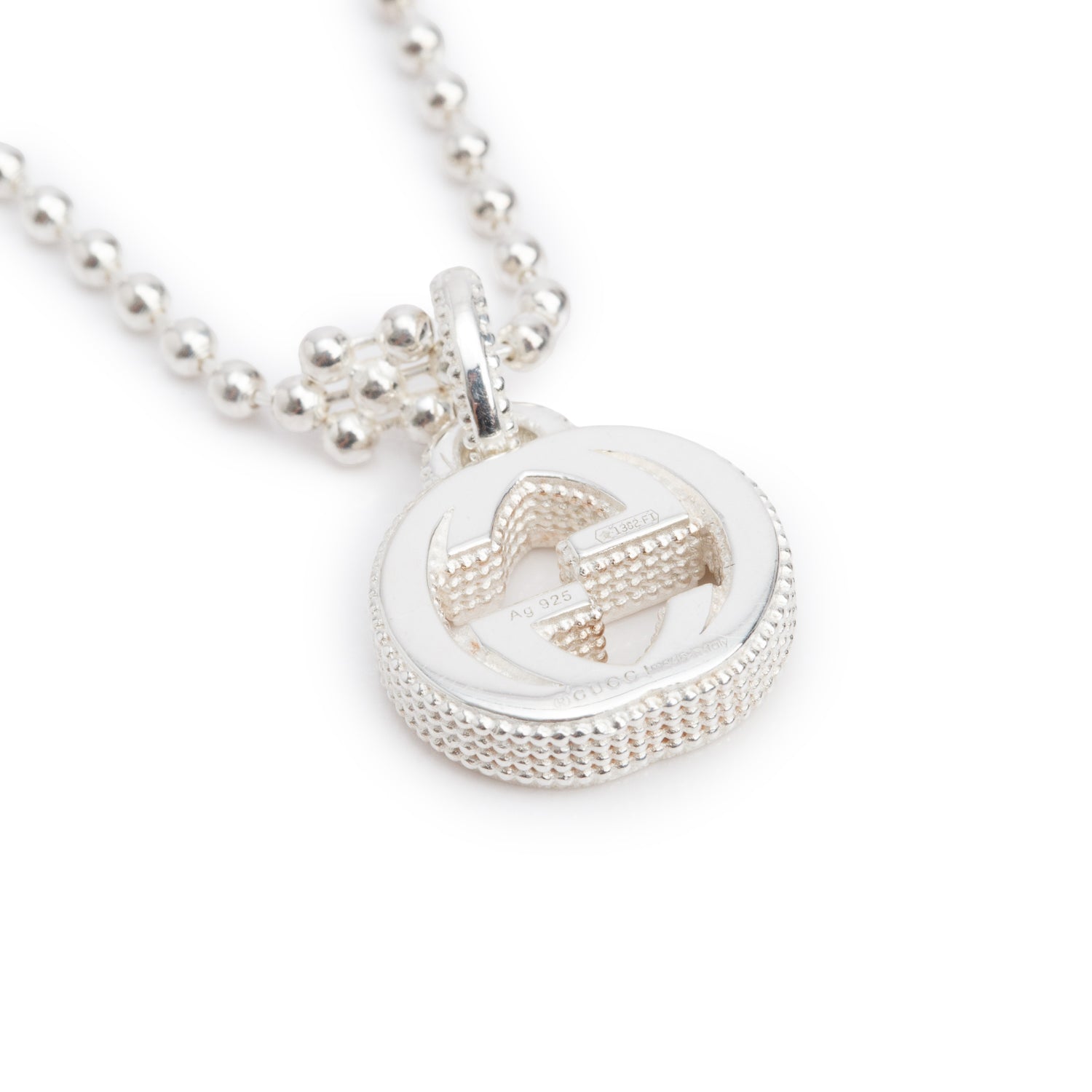 Gucci Sterling Silver Interlocking G Cluster Chain Necklace w/ Box