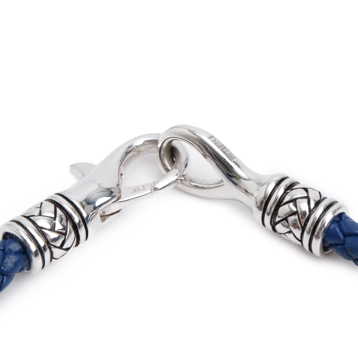 Effy Sterling Silver Blue Braided Leather Bracelet