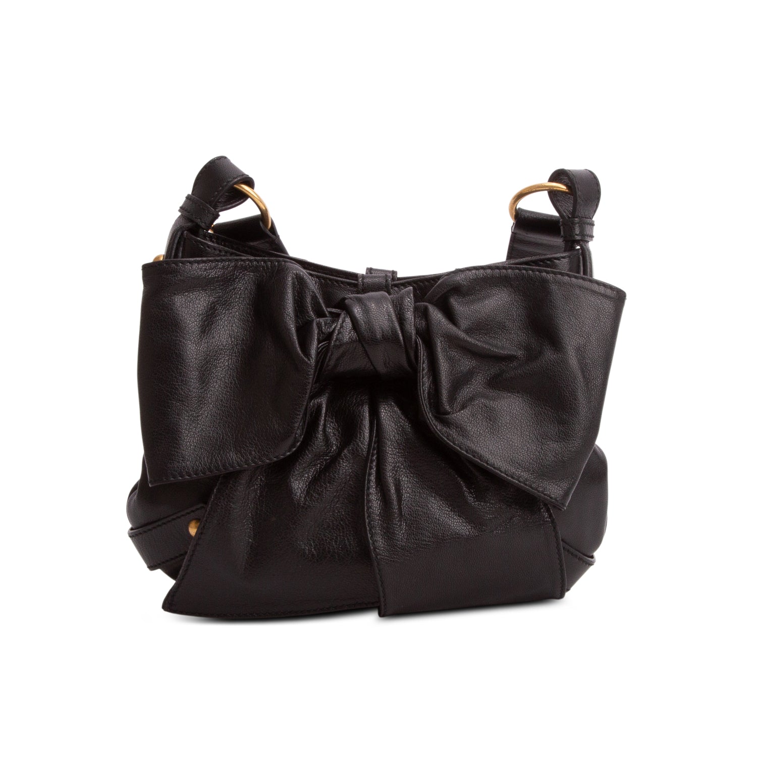 Saint Laurent Black Chevre Bow Shoulder Bag