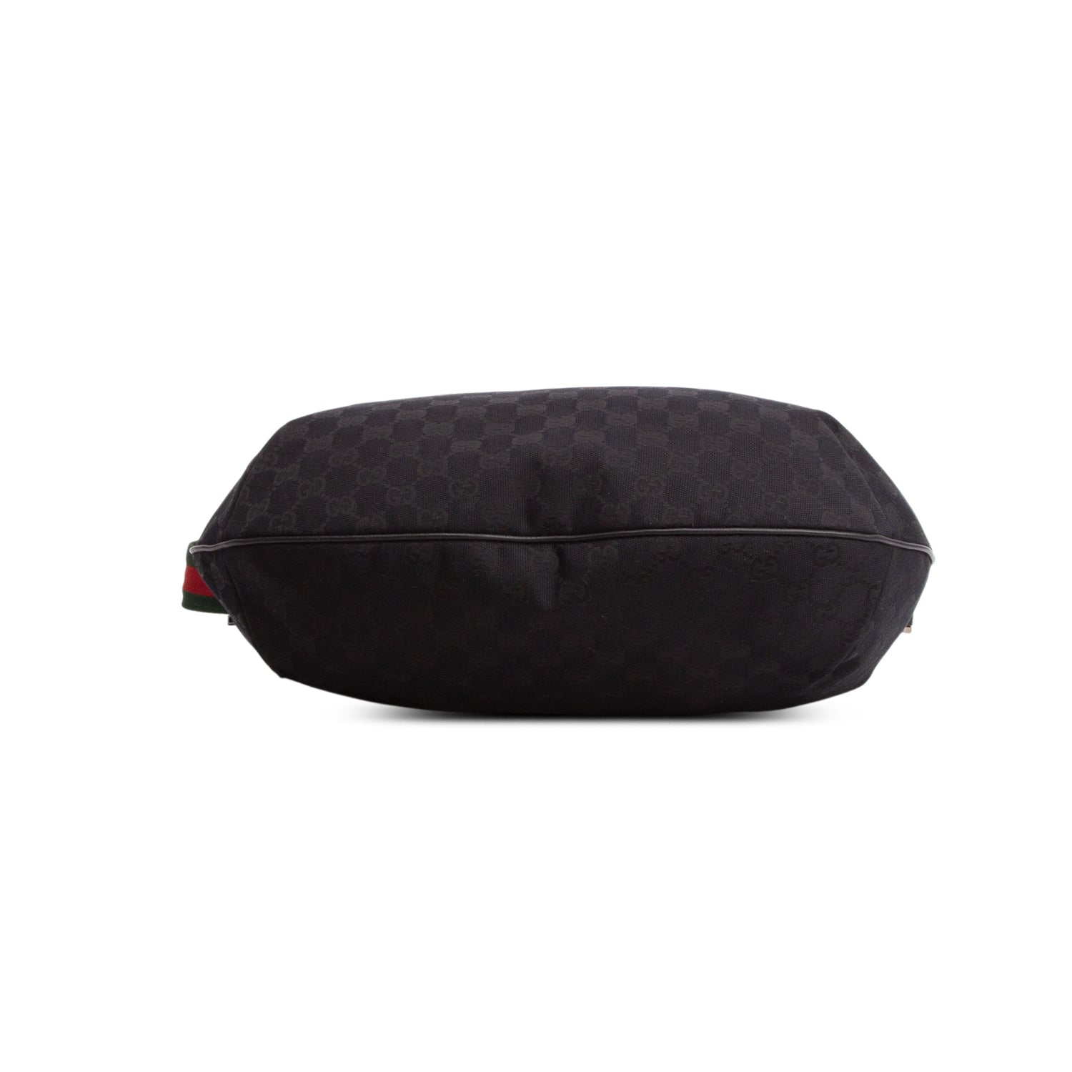 Gucci Black Monogram Web Medium Half Moon Hobo