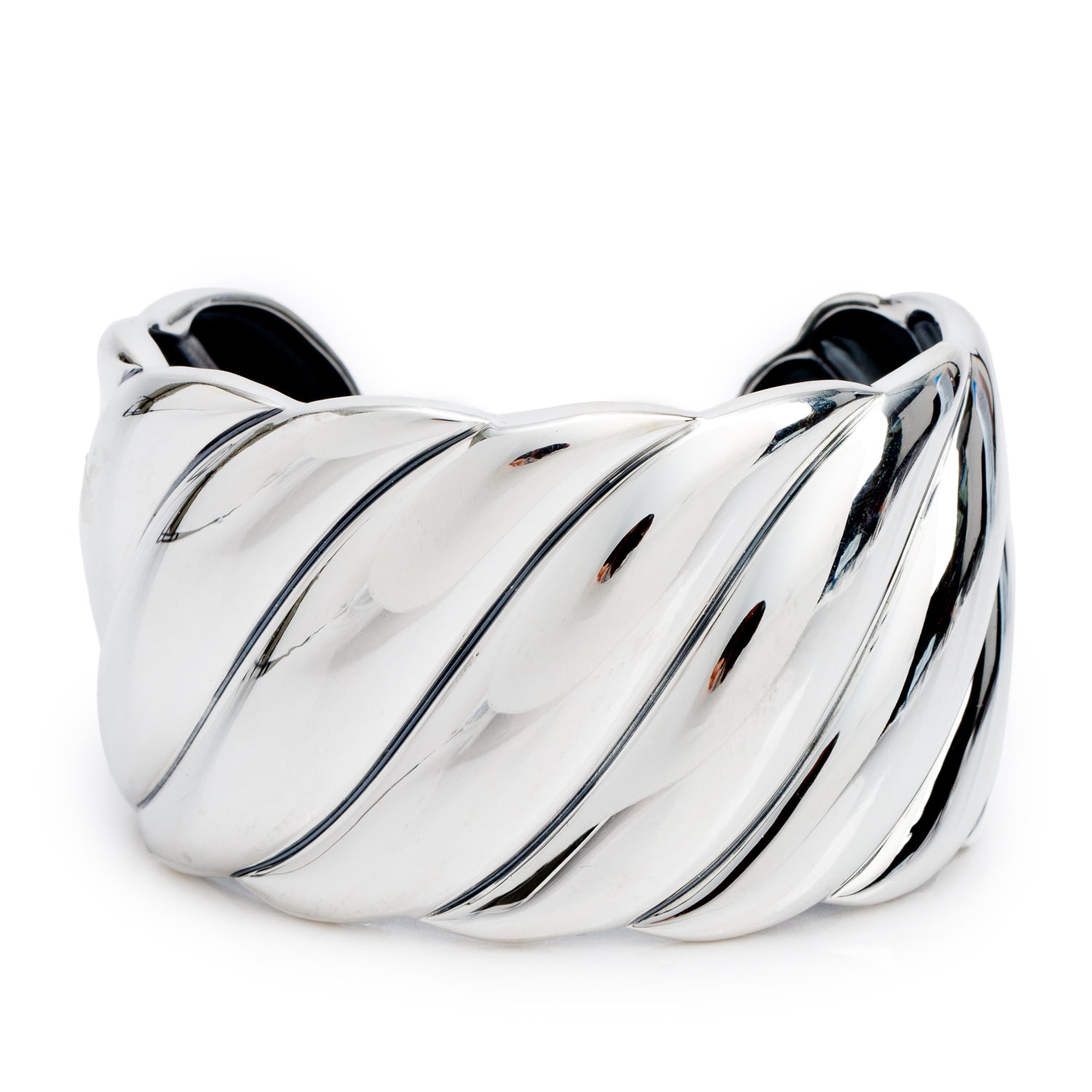 David Yurman Sterling Silver Sculpted Wide Cable Cuff Bracelet