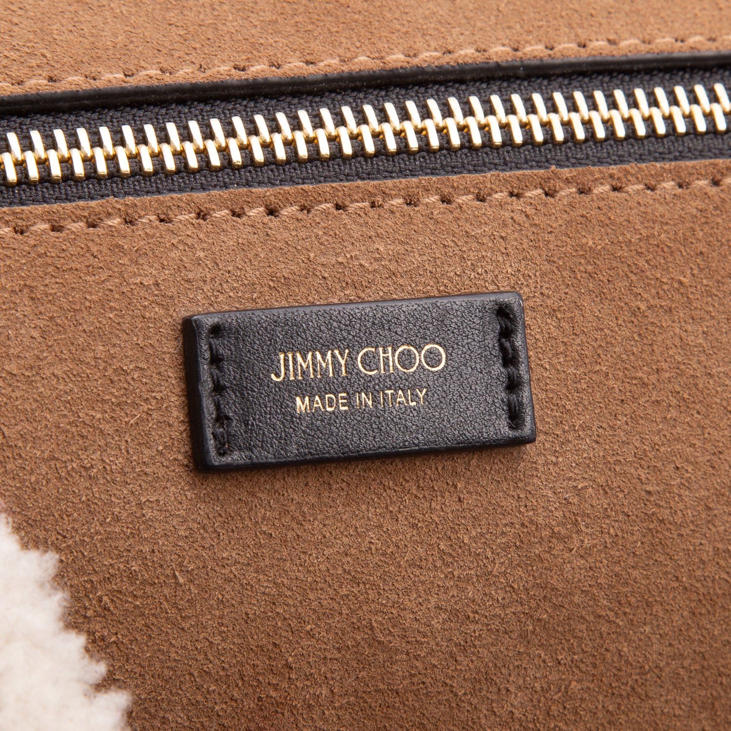 Jimmy Choo White Shearling Calfskin Diamond Tote w/ Authenticity Card