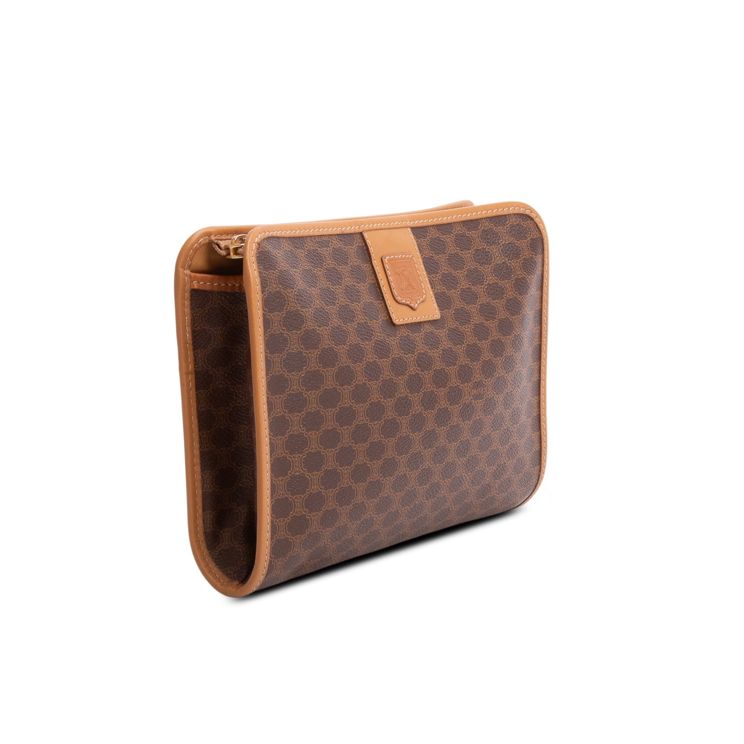 Celine Vintage Brown Macadam Clutch