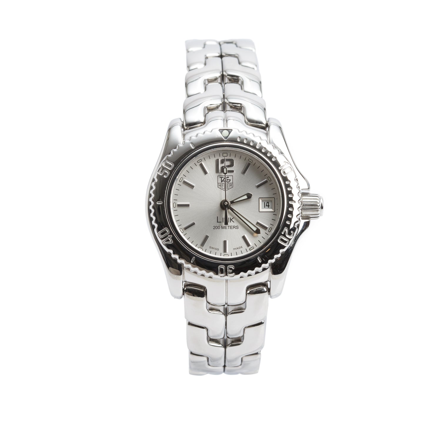 Tag Heuer Stainless Steel Link 26 MM Quartz Watch Silver Dial WT1416