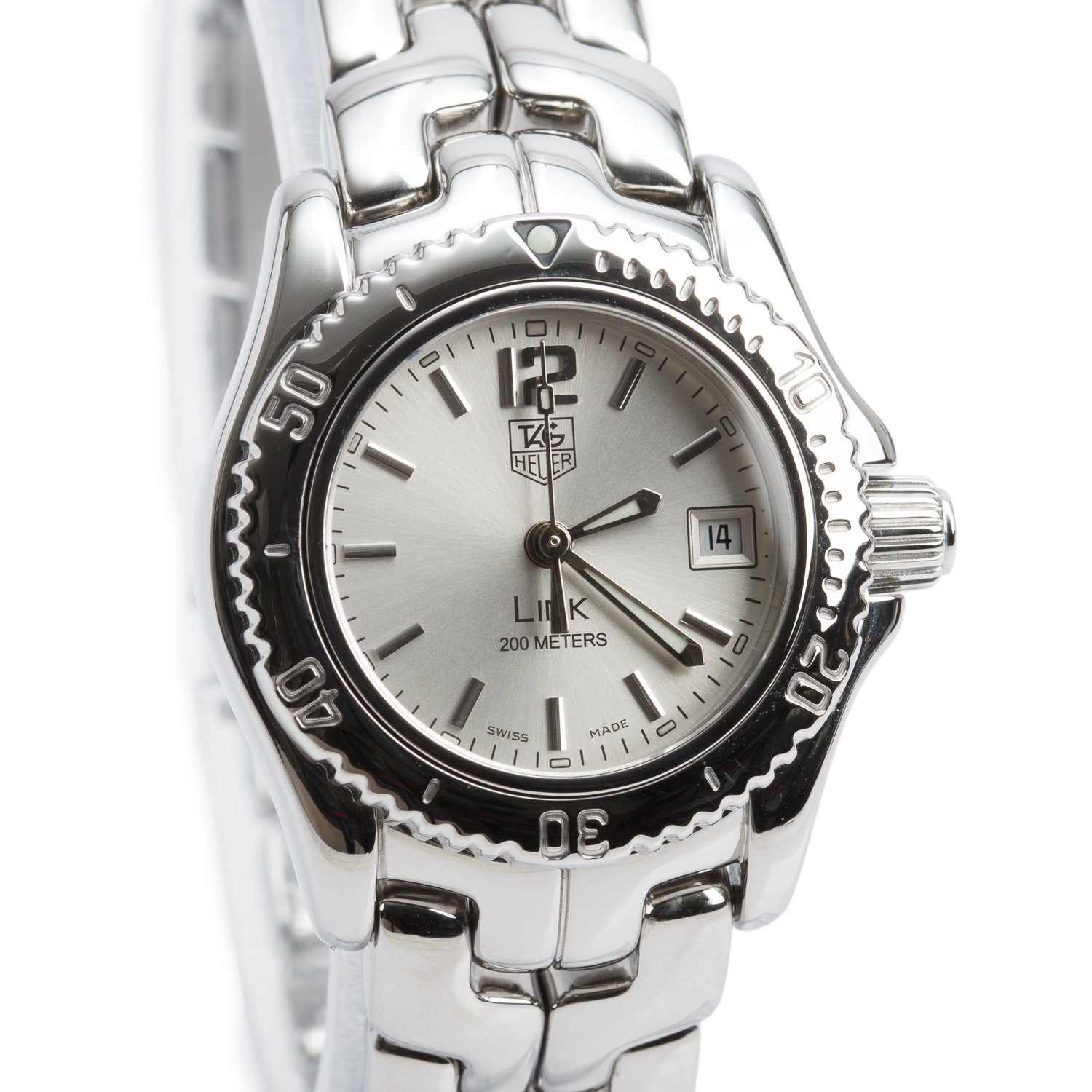 Tag Heuer Stainless Steel Link 26 MM Quartz Watch Silver Dial WT1416