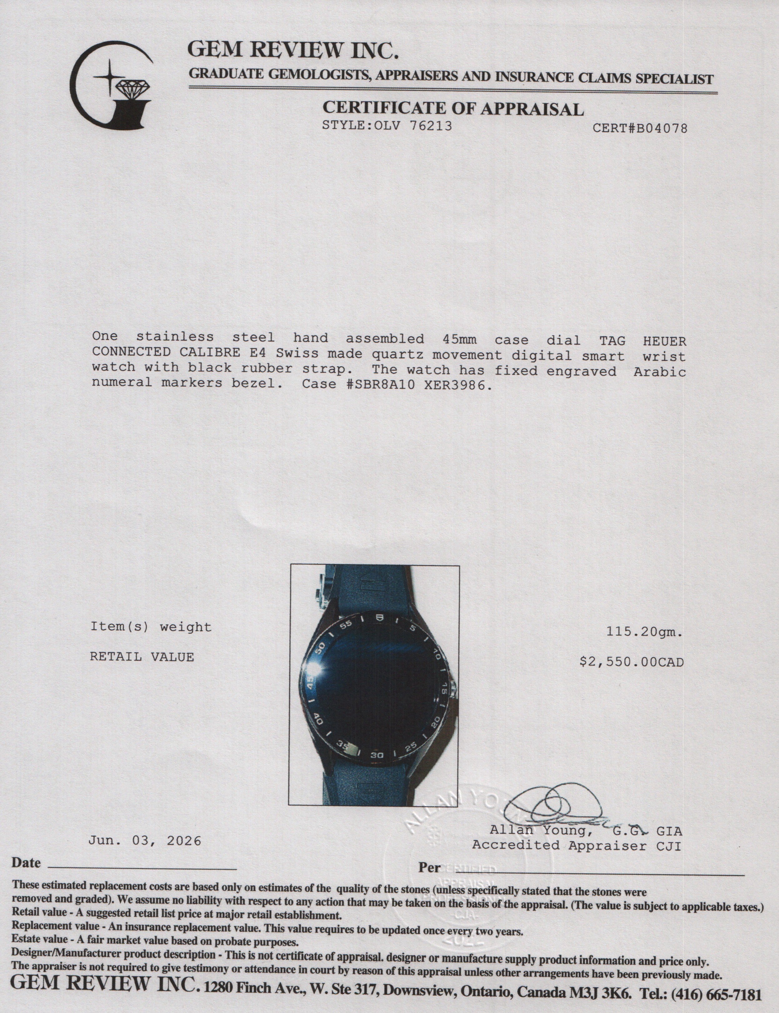Tag Heuer Stainless Steel Connected Calibre E4 45 MM Digital Smart Watch SBR8A10 w/ Box, Papers & Charger