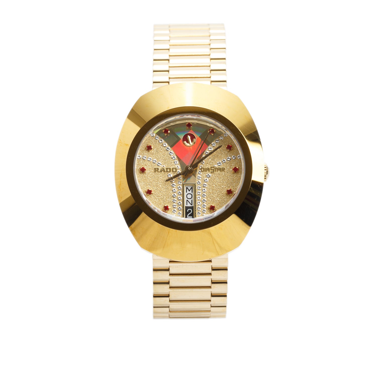Rado Gold Plated Stainless Steel The Original Diastar 35 MM Automatic Watch Gold Dial w/ Box & Papers
