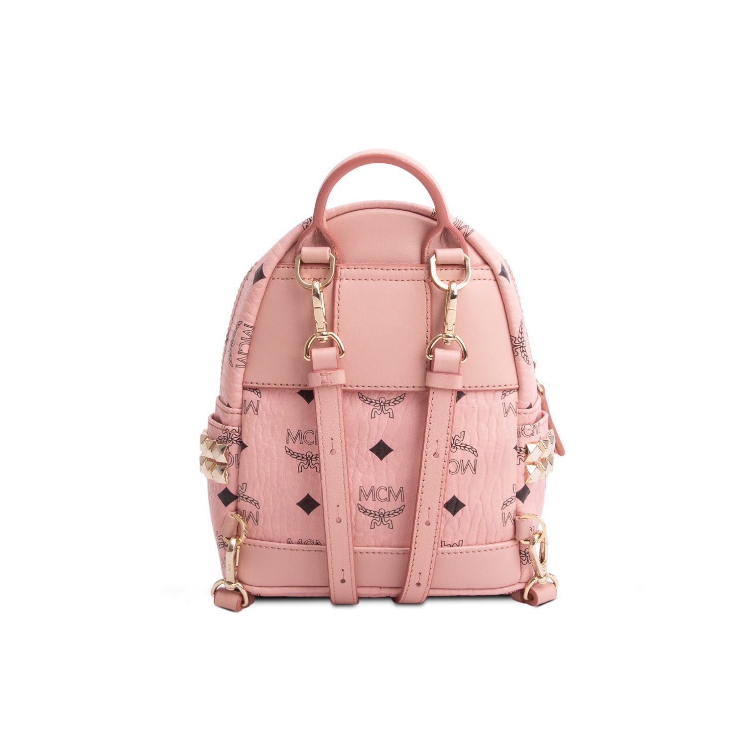 MCM Pink Visetos Extra Mini Strak Bebe Boo Side Studs Mini Stark Backpack