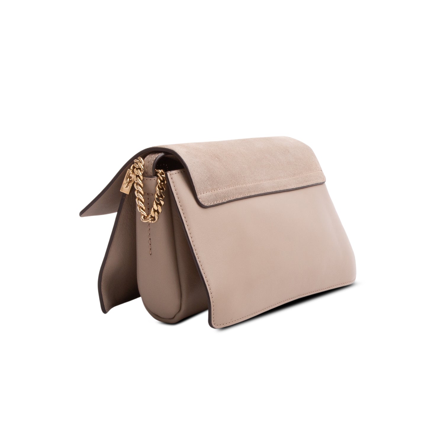 Chloe Grey Suede & Calfskin Leather Small Faye Shoulder Bag